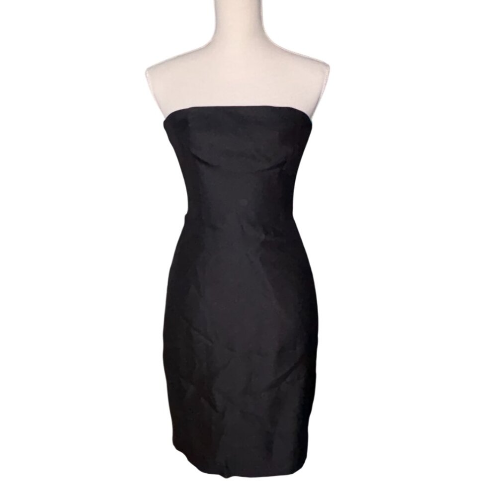 KORS Michael Kors black strapless dress size 2 XS made in Italy wool silk 0